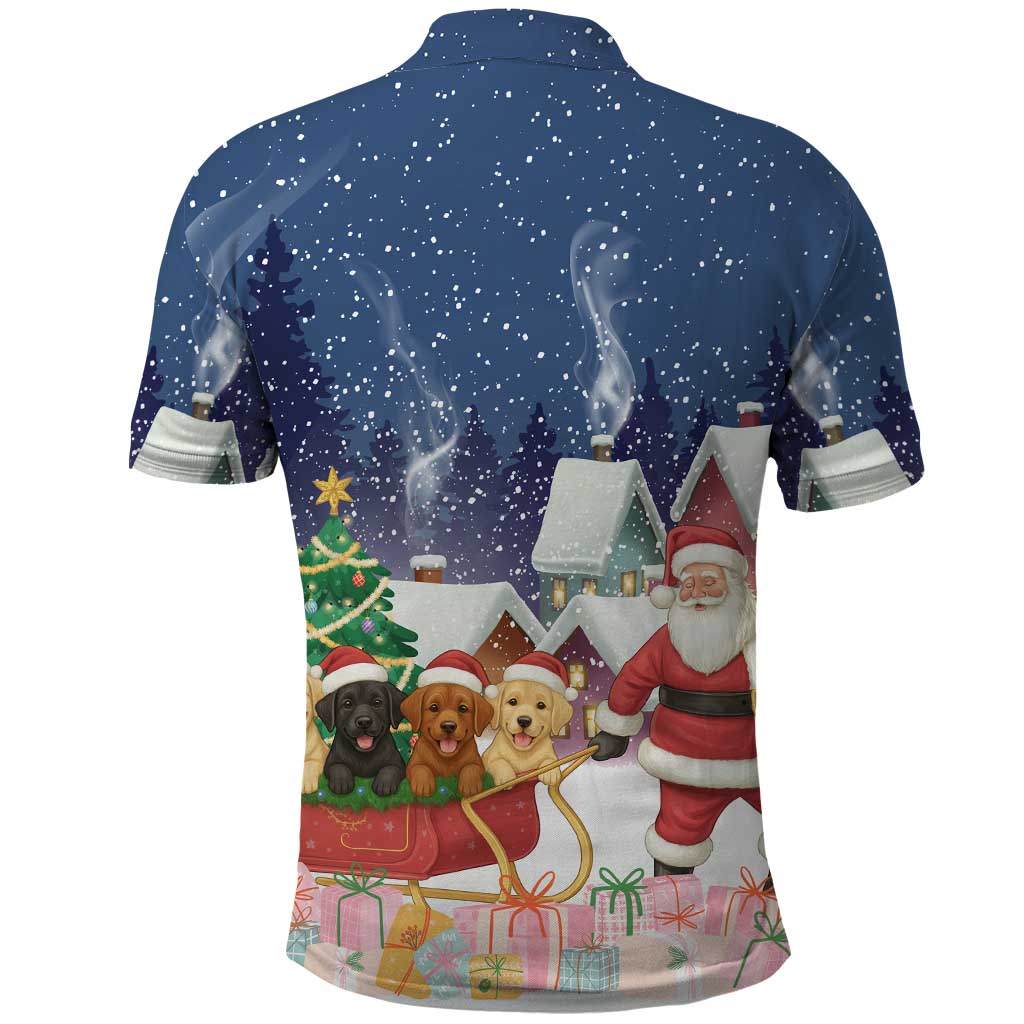 Labrador Retriever Santa Sled Christmas Polo Shirt Funny Xmas Holiday Patterns - Wonder Print Shop