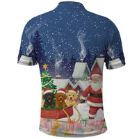 Labrador Retriever Santa Sled Christmas Polo Shirt Funny Xmas Holiday Patterns - Wonder Print Shop