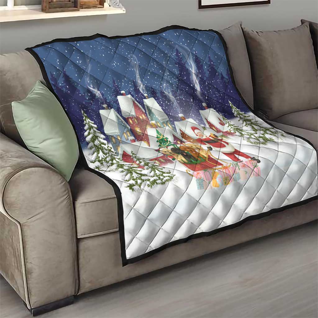 Labrador Retriever Santa Sled Christmas Quilt Funny Xmas Holiday Patterns - Wonder Print Shop