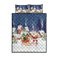 Labrador Retriever Santa Sled Christmas Quilt Bed Set Funny Xmas Holiday Patterns - Wonder Print Shop