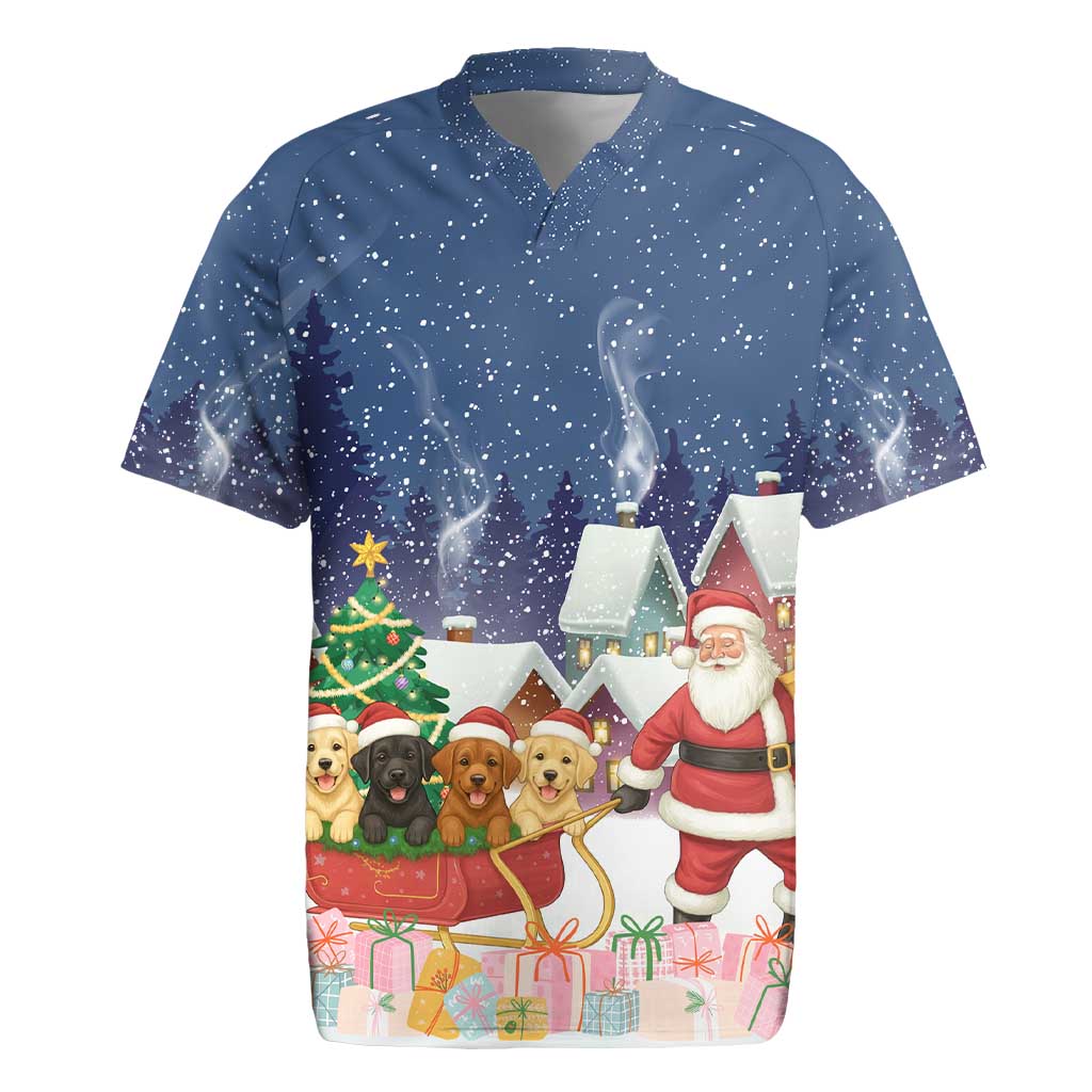 Labrador Retriever Santa Sled Christmas Rugby Jersey Funny Xmas Holiday Patterns - Wonder Print Shop