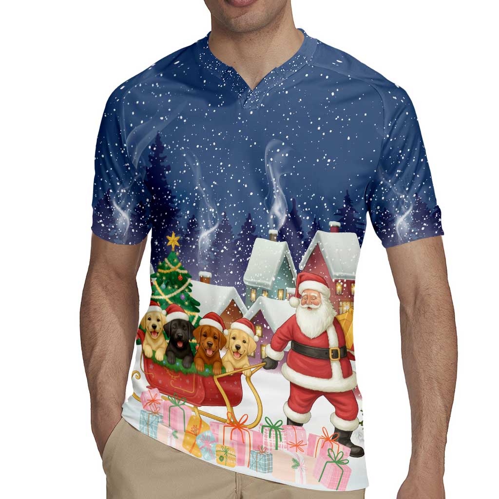 Labrador Retriever Santa Sled Christmas Rugby Jersey Funny Xmas Holiday Patterns - Wonder Print Shop
