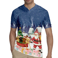 Labrador Retriever Santa Sled Christmas Rugby Jersey Funny Xmas Holiday Patterns - Wonder Print Shop