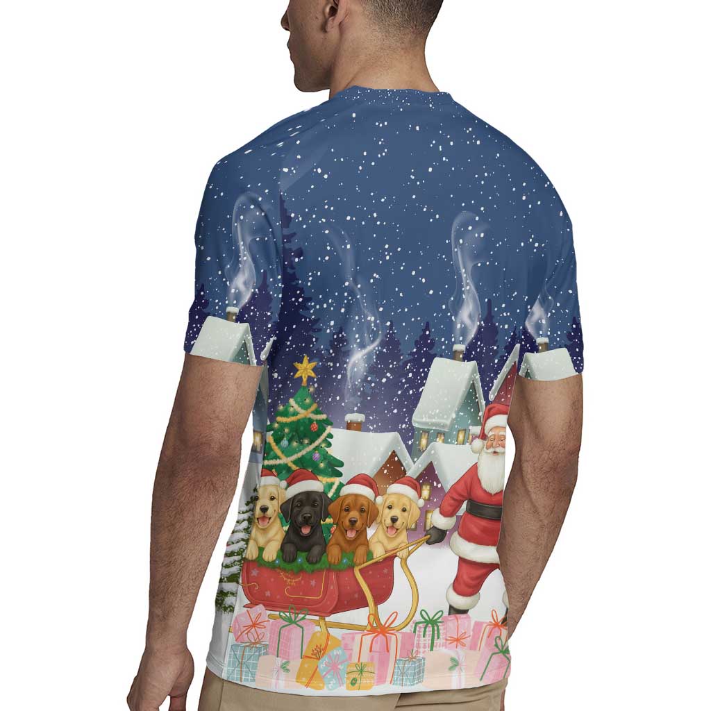 Labrador Retriever Santa Sled Christmas Rugby Jersey Funny Xmas Holiday Patterns - Wonder Print Shop