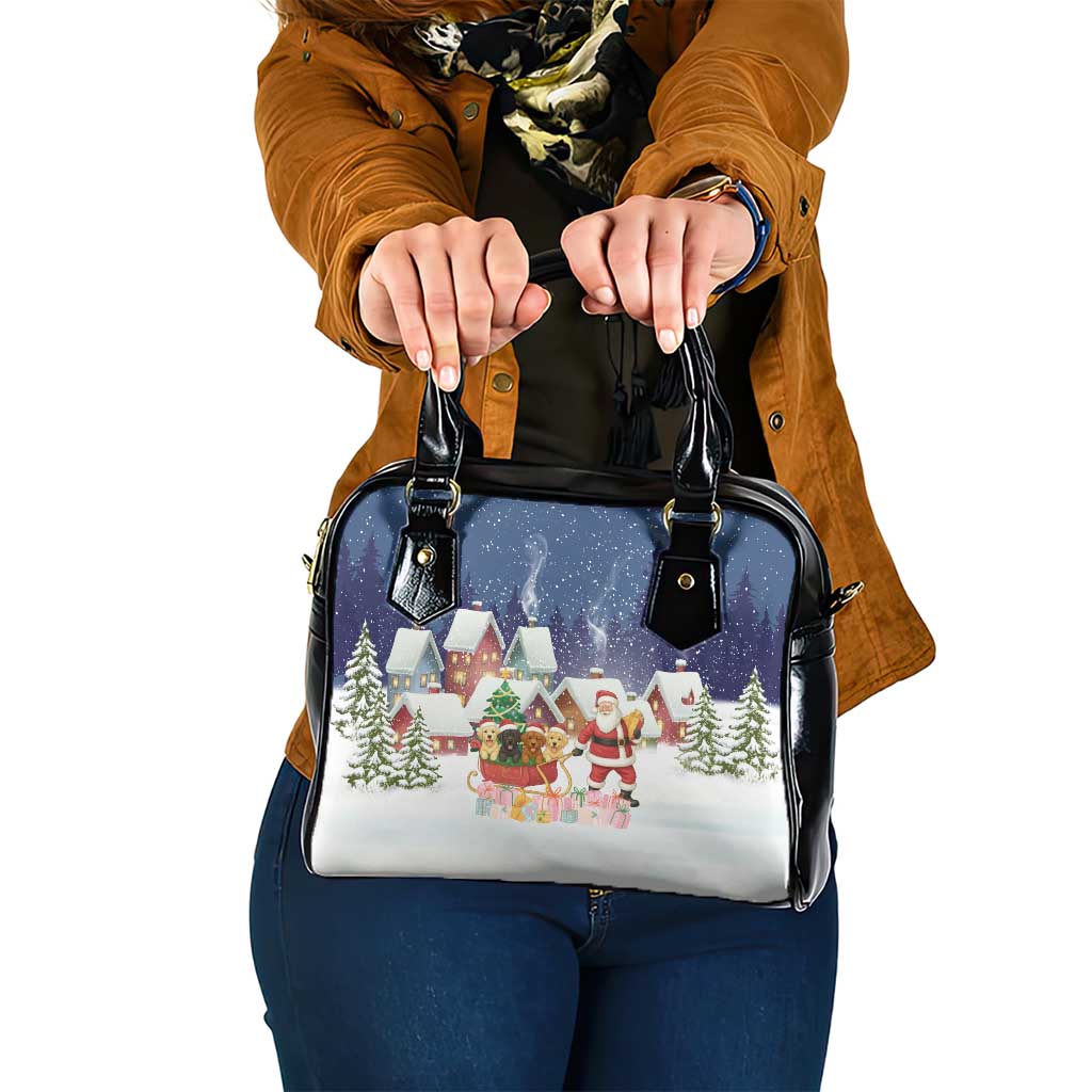 Labrador Retriever Santa Sled Christmas Shoulder Handbag Funny Xmas Holiday Patterns - Wonder Print Shop