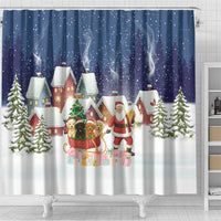 Labrador Retriever Santa Sled Christmas Shower Curtain Funny Xmas Holiday Patterns - Wonder Print Shop