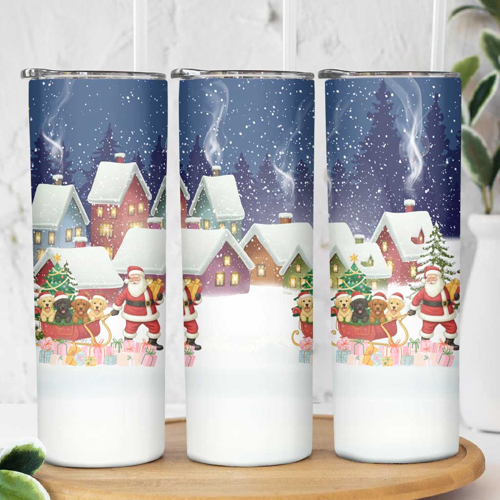 Labrador Retriever Santa Sled Christmas Skinny Tumbler Funny Xmas Holiday Patterns - Wonder Print Shop