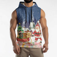 Labrador Retriever Santa Sled Christmas Sleeveless Hoodie Funny Xmas Holiday Patterns - Wonder Print Shop