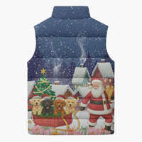 Labrador Retriever Santa Sled Christmas Sleeveless Puffer Jacket Funny Xmas Holiday Patterns - Wonder Print Shop