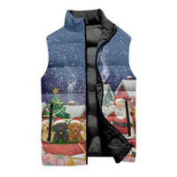 Labrador Retriever Santa Sled Christmas Sleeveless Puffer Jacket Funny Xmas Holiday Patterns - Wonder Print Shop
