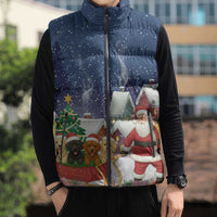 Labrador Retriever Santa Sled Christmas Sleeveless Puffer Jacket Funny Xmas Holiday Patterns - Wonder Print Shop