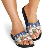 Labrador Retriever Santa Sled Christmas Slide Sandals Funny Xmas Holiday Patterns - Wonder Print Shop