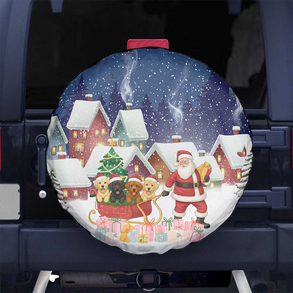 Labrador Retriever Santa Sled Christmas Spare Tire Cover Funny Xmas Holiday Patterns - Wonder Print Shop