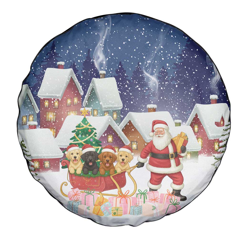 Labrador Retriever Santa Sled Christmas Spare Tire Cover Funny Xmas Holiday Patterns - Wonder Print Shop