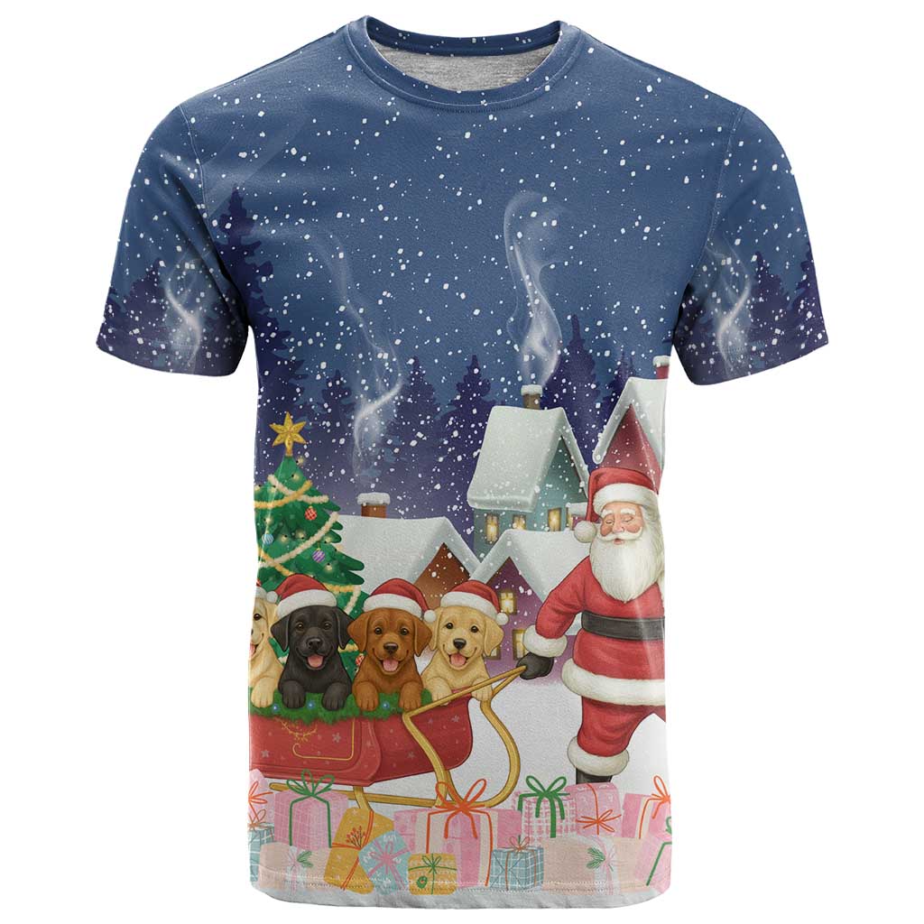 Labrador Retriever Santa Sled Christmas T Shirt Funny Xmas Holiday Patterns - Wonder Print Shop