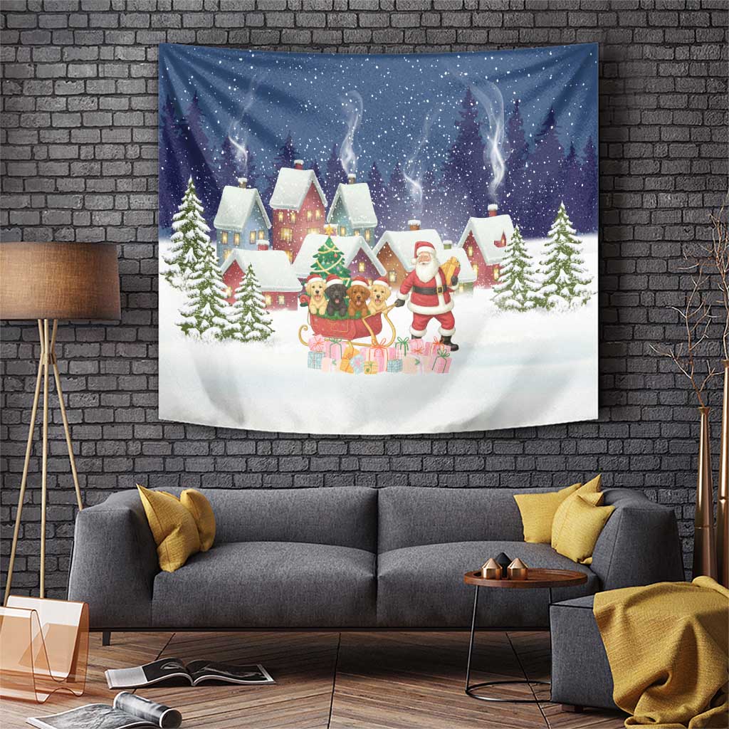 Labrador Retriever Santa Sled Christmas Tapestry Funny Xmas Holiday Patterns - Wonder Print Shop