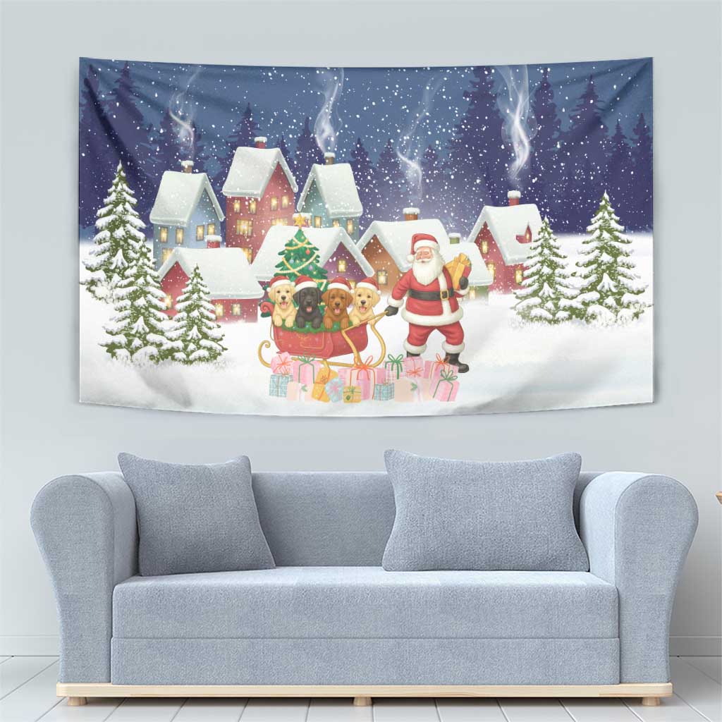 Labrador Retriever Santa Sled Christmas Tapestry Funny Xmas Holiday Patterns - Wonder Print Shop