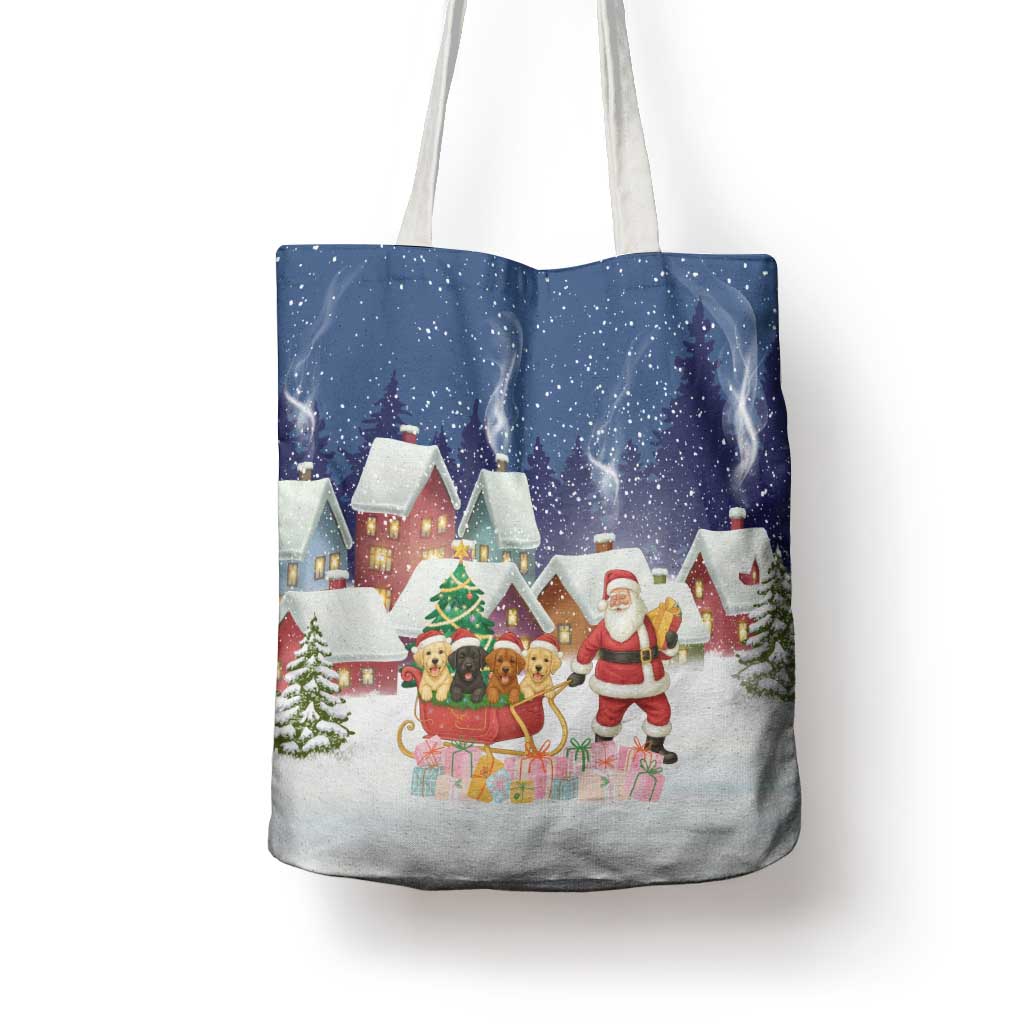 Labrador Retriever Santa Sled Christmas Tote Bag Funny Xmas Holiday Patterns - Wonder Print Shop