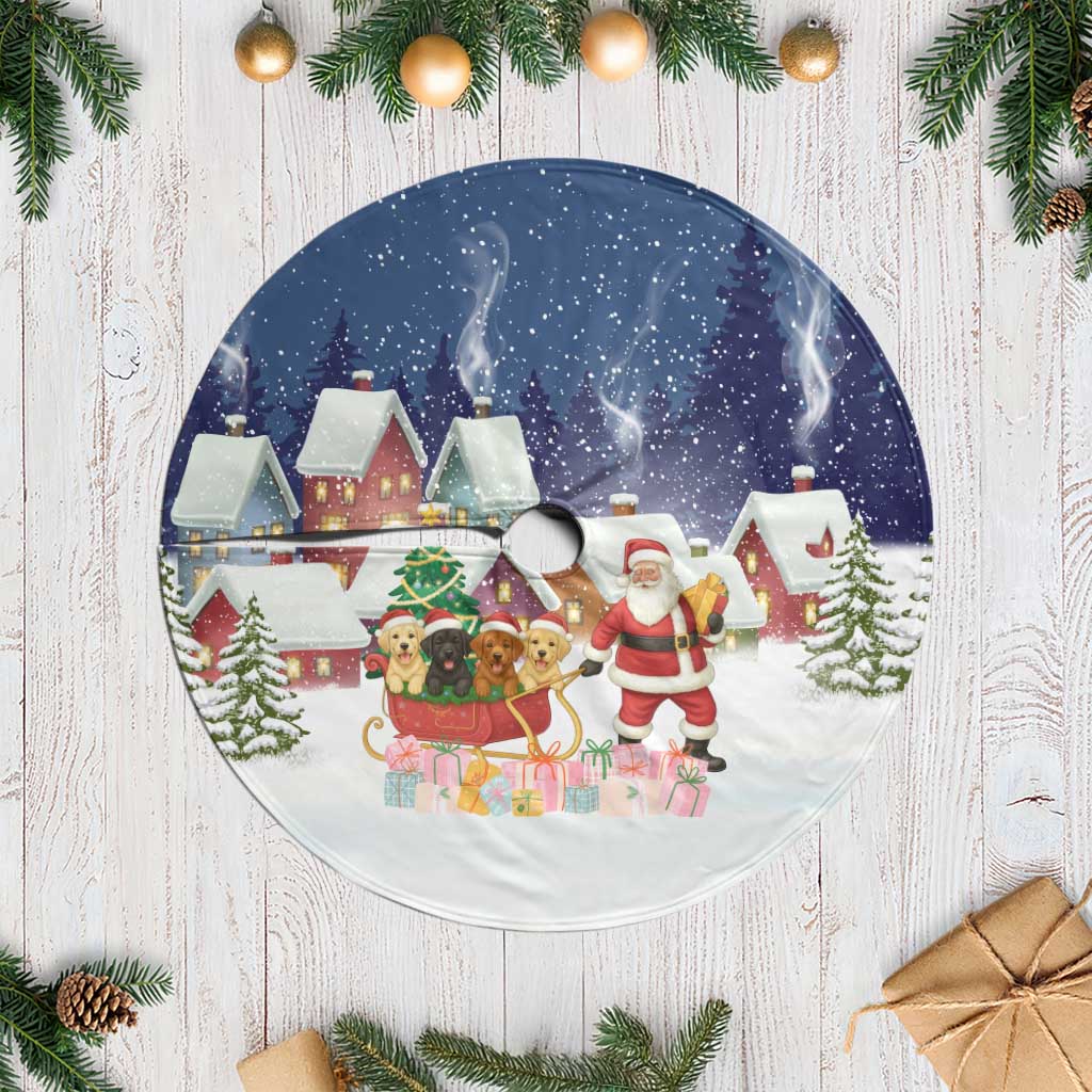 Labrador Retriever Santa Sled Christmas Tree Skirt Funny Xmas Holiday Patterns - Wonder Print Shop