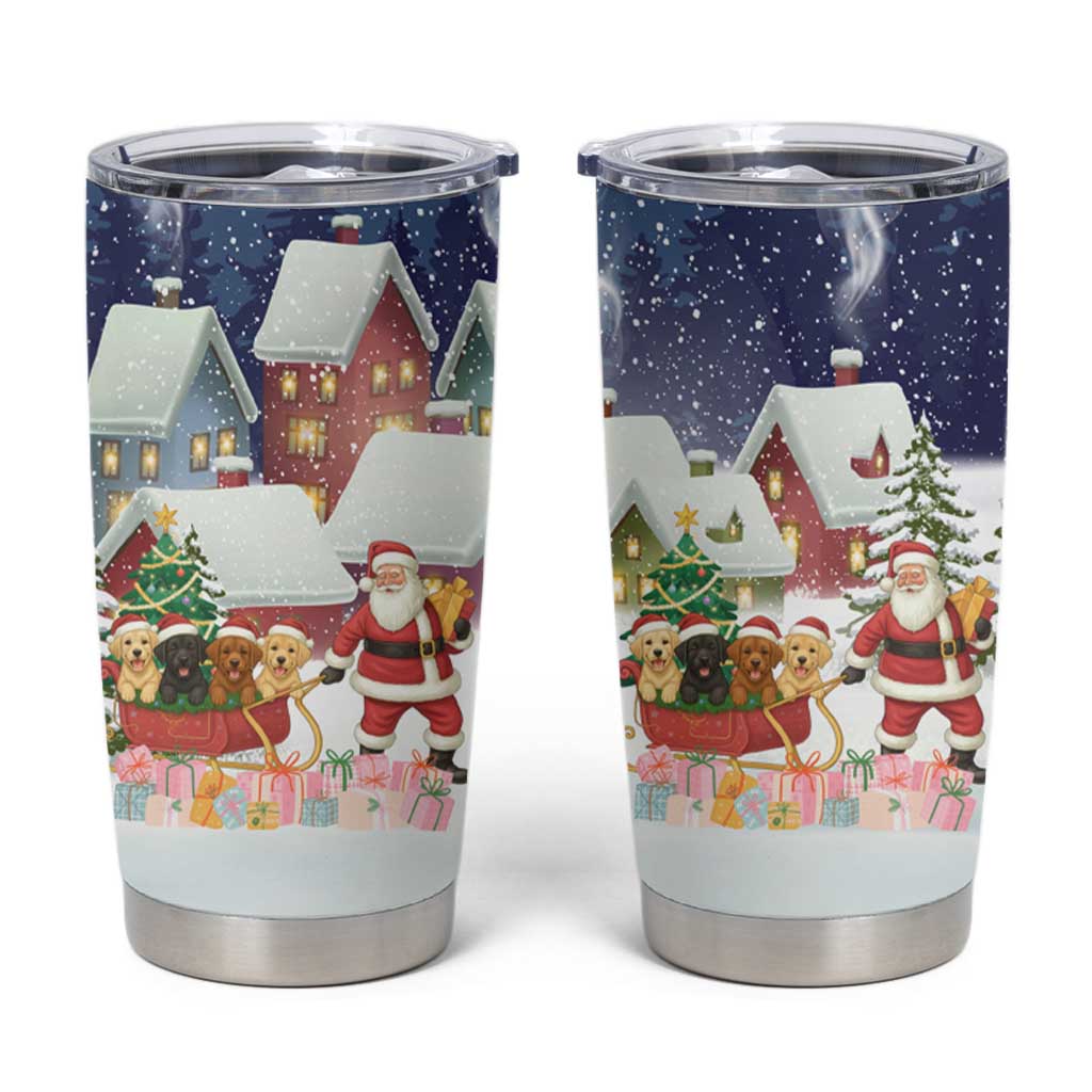 Labrador Retriever Santa Sled Christmas Tumbler Cup Funny Xmas Holiday Patterns - Wonder Print Shop