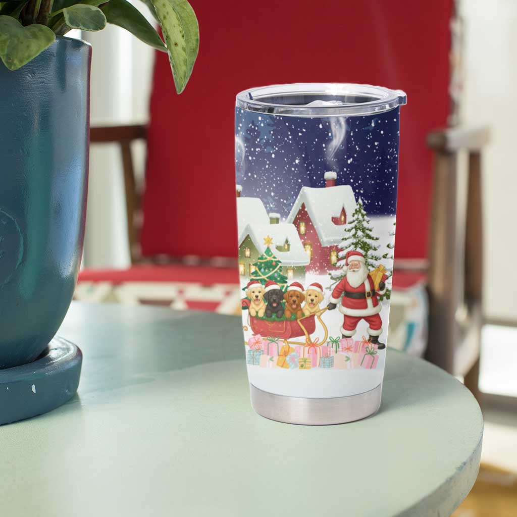 Labrador Retriever Santa Sled Christmas Tumbler Cup Funny Xmas Holiday Patterns - Wonder Print Shop