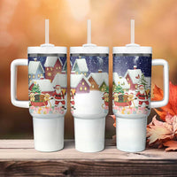 Labrador Retriever Santa Sled Christmas Tumbler With Handle Funny Xmas Holiday Patterns - Wonder Print Shop