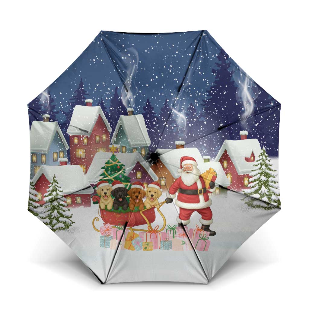Labrador Retriever Santa Sled Christmas Umbrella Funny Xmas Holiday Patterns - Wonder Print Shop