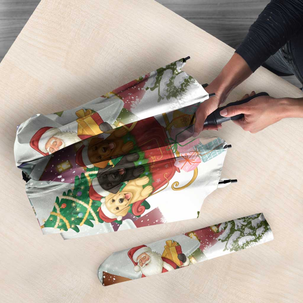 Labrador Retriever Santa Sled Christmas Umbrella Funny Xmas Holiday Patterns - Wonder Print Shop