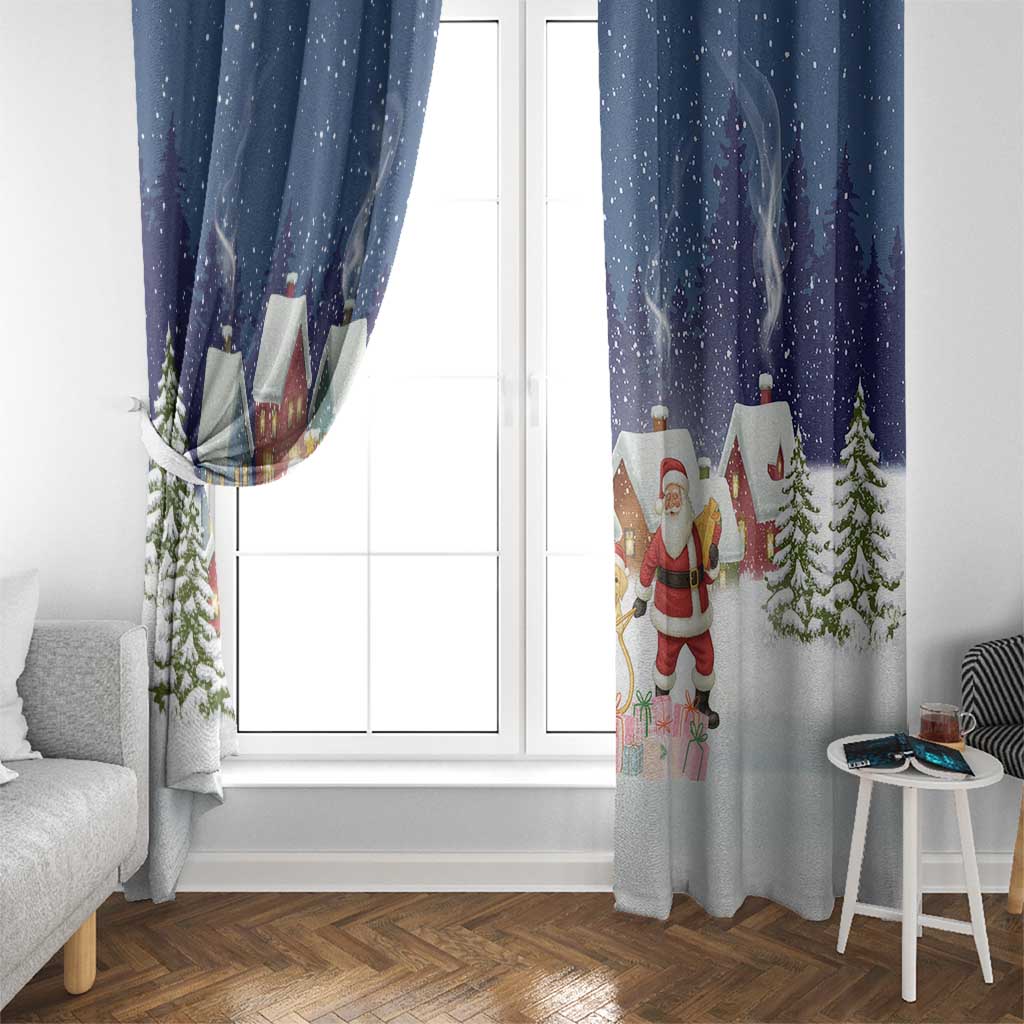 Labrador Retriever Santa Sled Christmas Window Curtain Funny Xmas Holiday Patterns - Wonder Print Shop