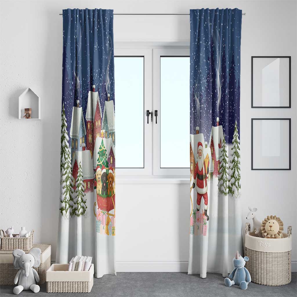 Labrador Retriever Santa Sled Christmas Window Curtain Funny Xmas Holiday Patterns - Wonder Print Shop