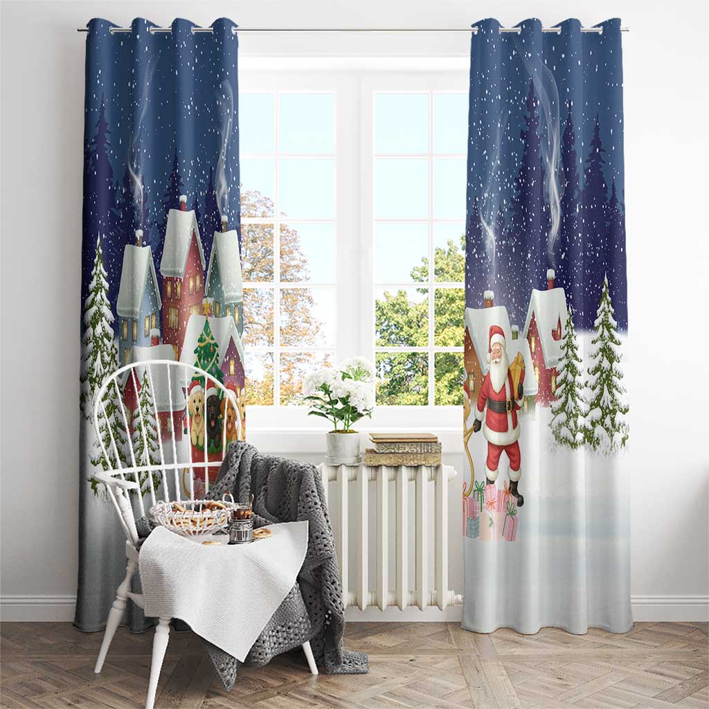 Labrador Retriever Santa Sled Christmas Window Curtain Funny Xmas Holiday Patterns - Wonder Print Shop