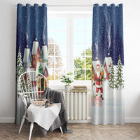 Labrador Retriever Santa Sled Christmas Window Curtain Funny Xmas Holiday Patterns - Wonder Print Shop