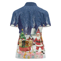 Labrador Retriever Santa Sled Christmas Women Polo Shirt Funny Xmas Holiday Patterns - Wonder Print Shop
