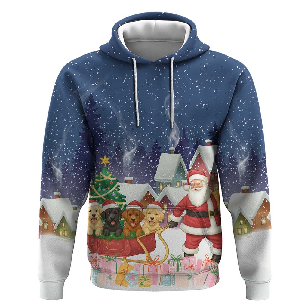 Labrador Retriever Santa Sled Christmas Zip Hoodie Funny Xmas Holiday Patterns - Wonder Print Shop