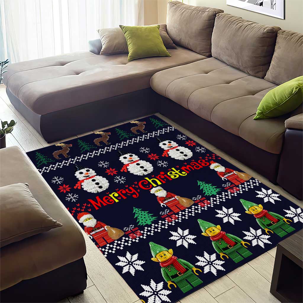 Lego Awesome Christmas Area Rug Funny Xmas Holiday Patterns - Wonder Print Shop