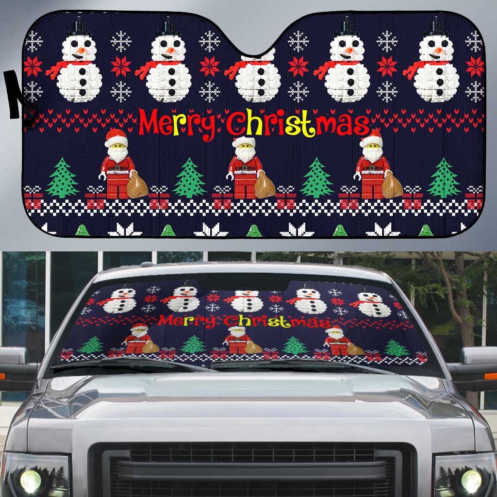 Lego Awesome Christmas Auto Sun Shade Funny Xmas Holiday Patterns - Wonder Print Shop