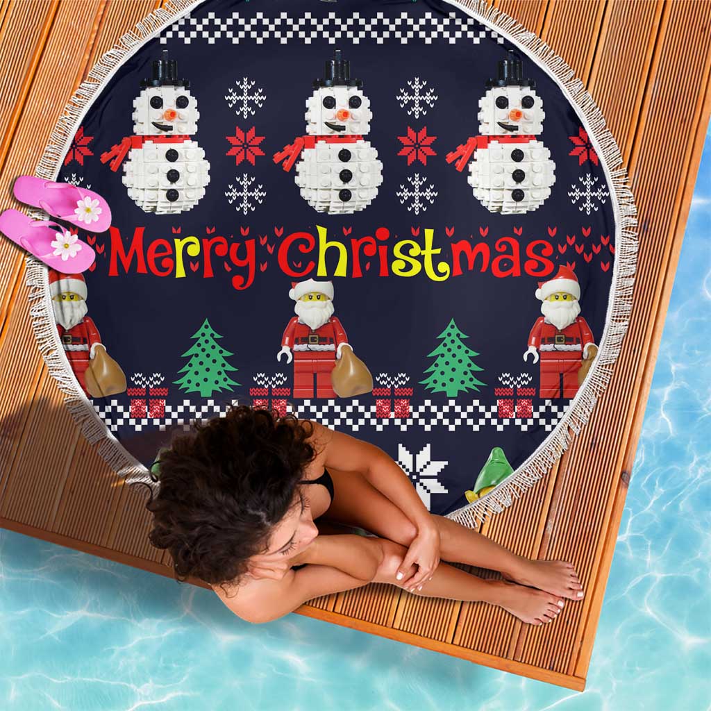 Lego Awesome Christmas Beach Blanket Funny Xmas Holiday Patterns - Wonder Print Shop