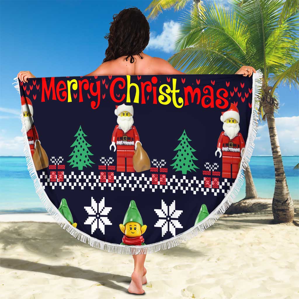Lego Awesome Christmas Beach Blanket Funny Xmas Holiday Patterns - Wonder Print Shop