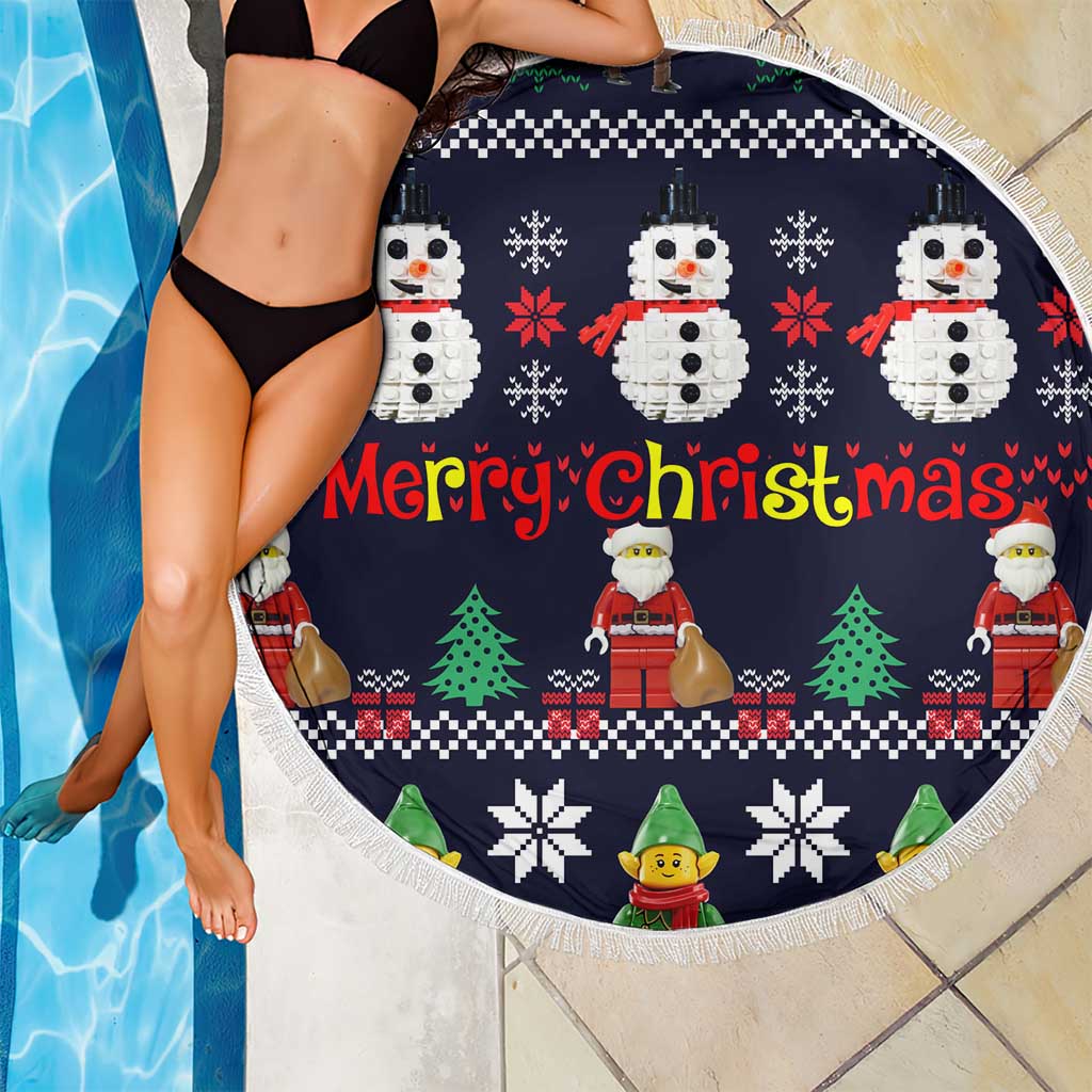 Lego Awesome Christmas Beach Blanket Funny Xmas Holiday Patterns - Wonder Print Shop