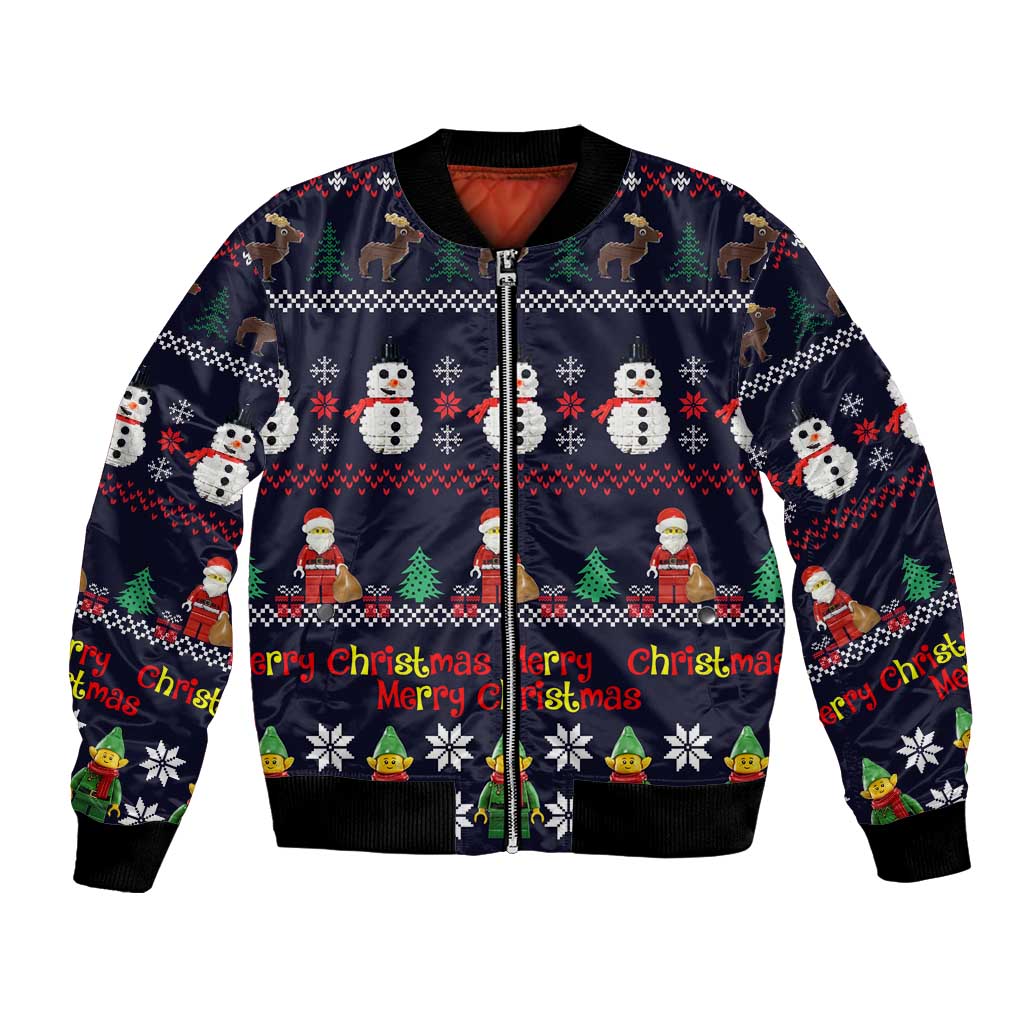 Lego Awesome Christmas Bomber Jacket Funny Xmas Holiday Patterns - Wonder Print Shop