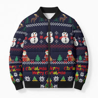 Lego Awesome Christmas Bomber Puffer Jacket Funny Xmas Holiday Patterns - Wonder Print Shop