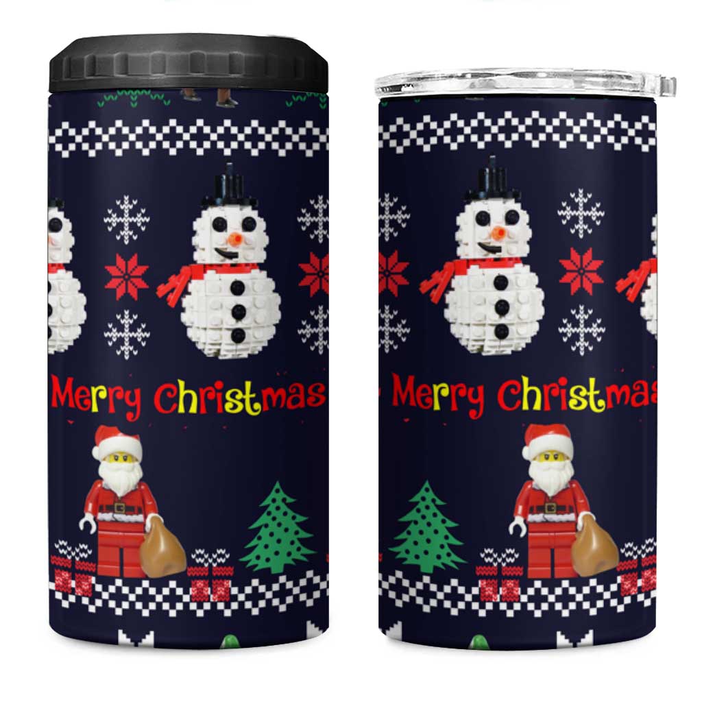 Lego Awesome Christmas 4 in 1 Can Cooler Tumbler Funny Xmas Holiday Patterns - Wonder Print Shop