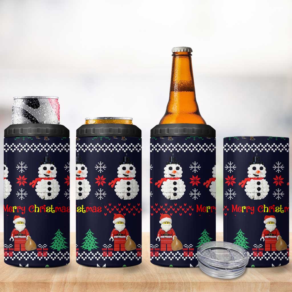 Lego Awesome Christmas 4 in 1 Can Cooler Tumbler Funny Xmas Holiday Patterns - Wonder Print Shop