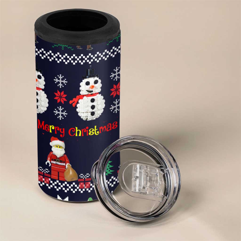 Lego Awesome Christmas 4 in 1 Can Cooler Tumbler Funny Xmas Holiday Patterns - Wonder Print Shop