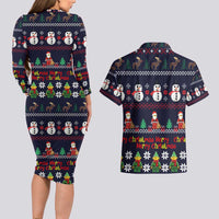 Lego Awesome Christmas Couples Matching Long Sleeve Bodycon Dress and Hawaiian Shirt Funny Xmas Holiday Patterns - Wonder Print Shop