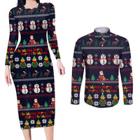Lego Awesome Christmas Couples Matching Long Sleeve Bodycon Dress and Long Sleeve Button Shirt Funny Xmas Holiday Patterns - Wonder Print Shop