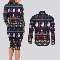 Lego Awesome Christmas Couples Matching Long Sleeve Bodycon Dress and Long Sleeve Button Shirt Funny Xmas Holiday Patterns - Wonder Print Shop