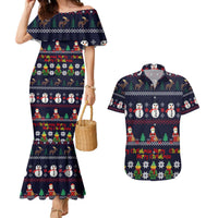 Lego Awesome Christmas Couples Matching Mermaid Dress and Hawaiian Shirt Funny Xmas Holiday Patterns - Wonder Print Shop