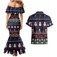 Lego Awesome Christmas Couples Matching Mermaid Dress and Hawaiian Shirt Funny Xmas Holiday Patterns - Wonder Print Shop