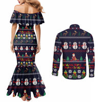 Lego Awesome Christmas Couples Matching Mermaid Dress and Long Sleeve Button Shirt Funny Xmas Holiday Patterns - Wonder Print Shop
